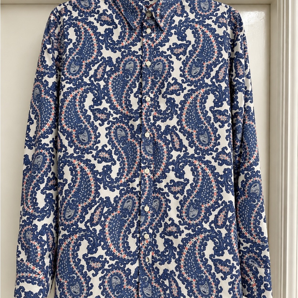 Banana Republic Women’s Blue Paisley Button-Up Shirt